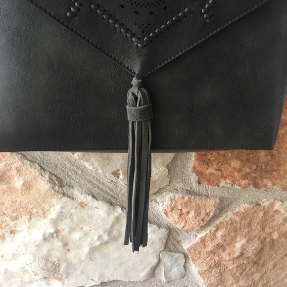 New! Anthropologie Tote and Clutch Combo in Black - Picture 4 of 6